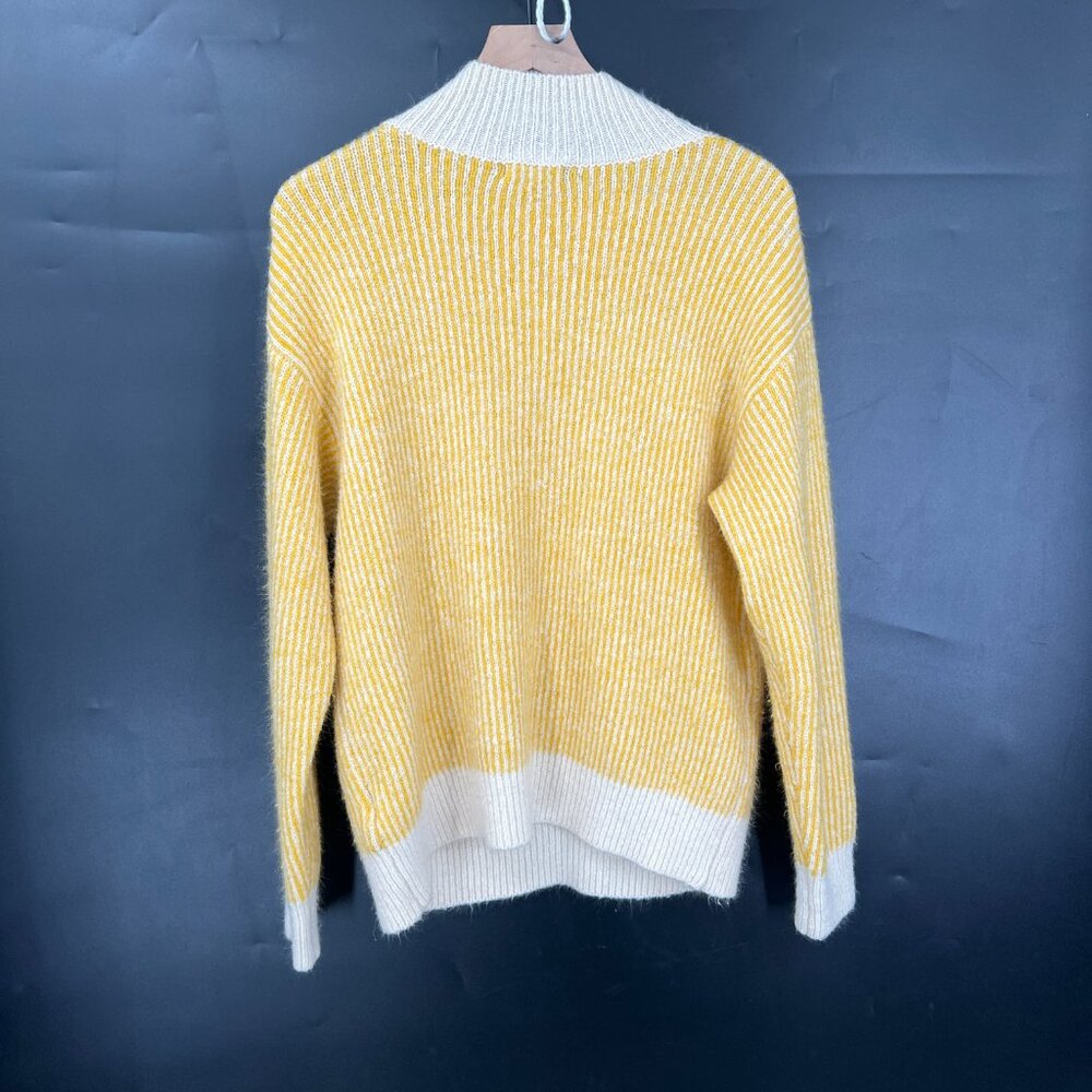 FRNCH mockneck butter yellow oversized sweater coastal grandma knit cozy S M - Picture 10 of 10